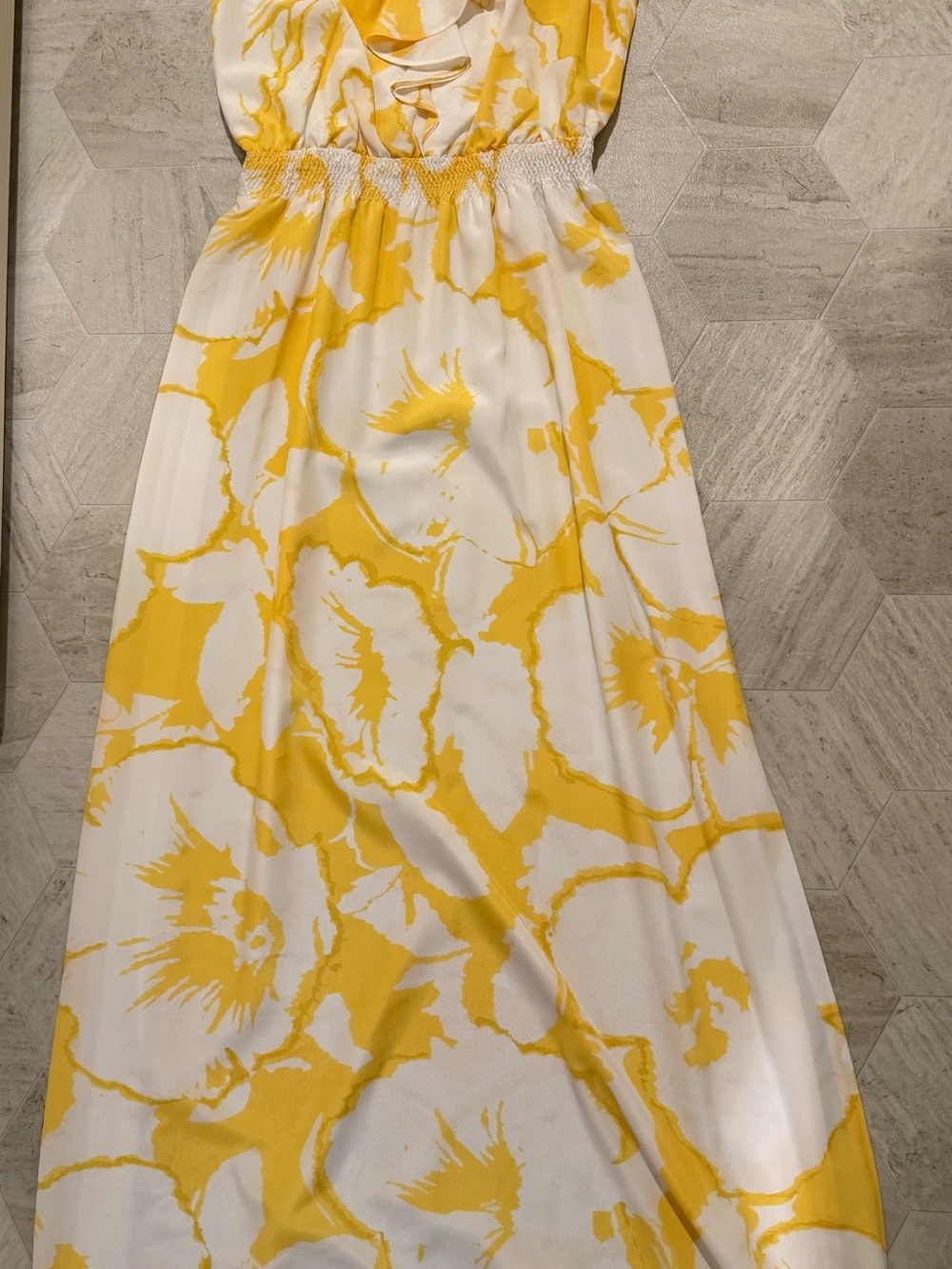 LOFT Yellow and White Floral Maxi Dress